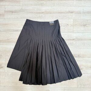 Banana Republic | Black Poly-Cotton Pleated Full Skirt | Size 16